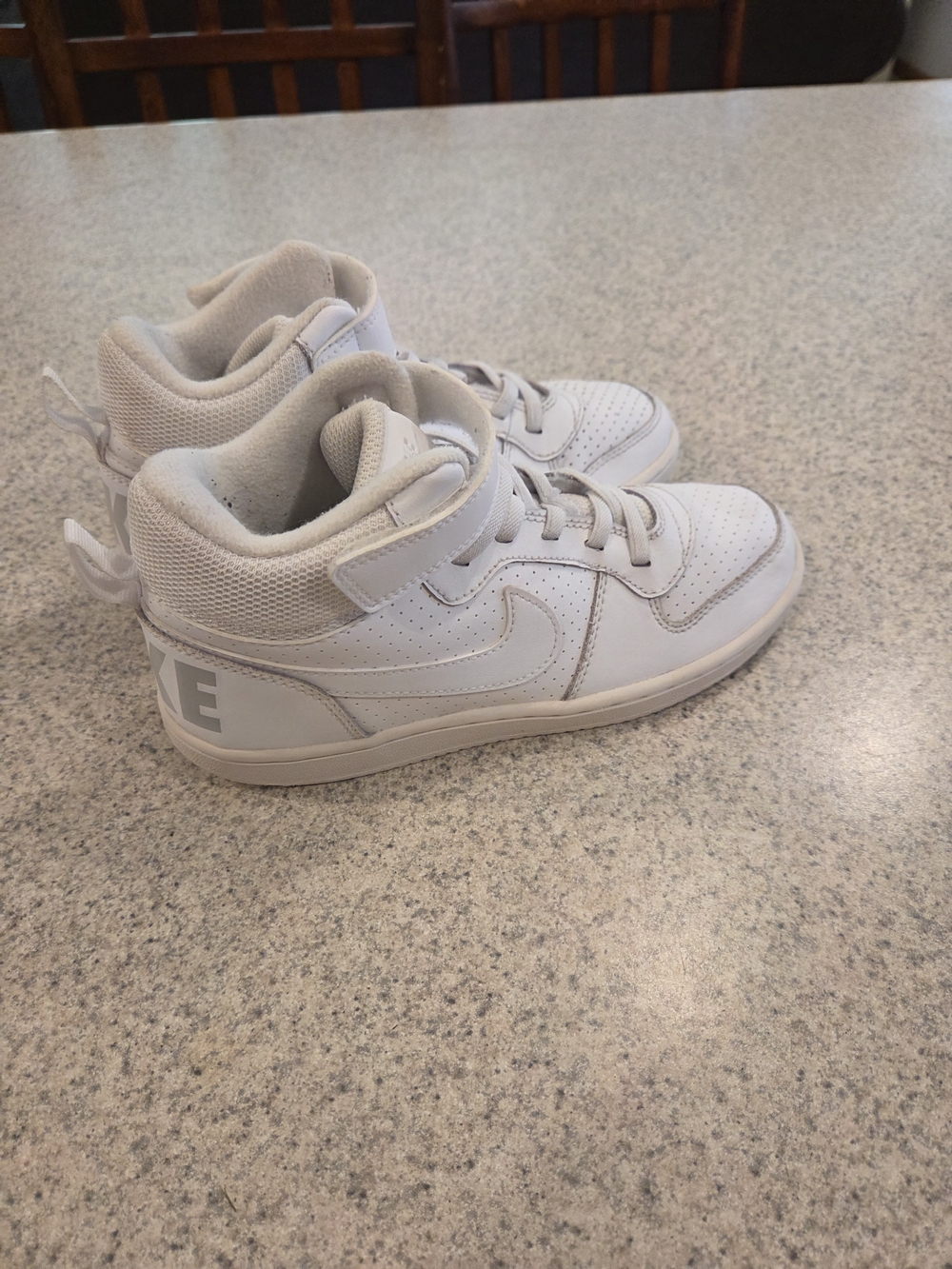 Nike Kids White High-Top Sneakers with Hook-and-Loop Strap